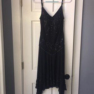 R&M Black sequins & beaded dress shoulder straps.